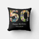 50誕生日自分の写真を作成数々のカスタムする クッション (正面)