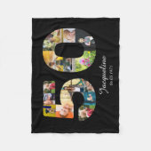 50誕生日自分の写真を作数々の成 フリースブランケット (正面)