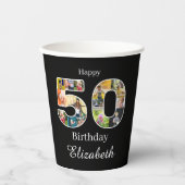 50誕生日自分の写真を作数々の成 紙コップ (正面)