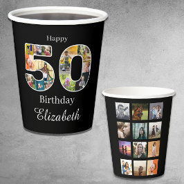 50誕生日自分の写真を作数々の成 紙コップ