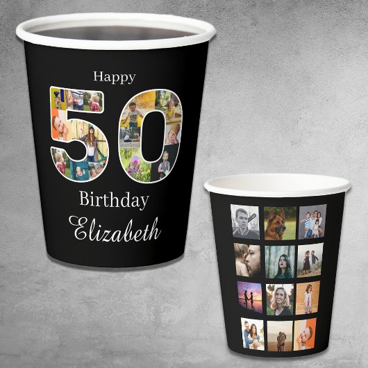 50誕生日自分の写真を作数々の成 紙コップ