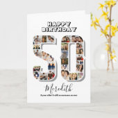 50誕生日記念日50フォトコラージュ カード (黄色い花)