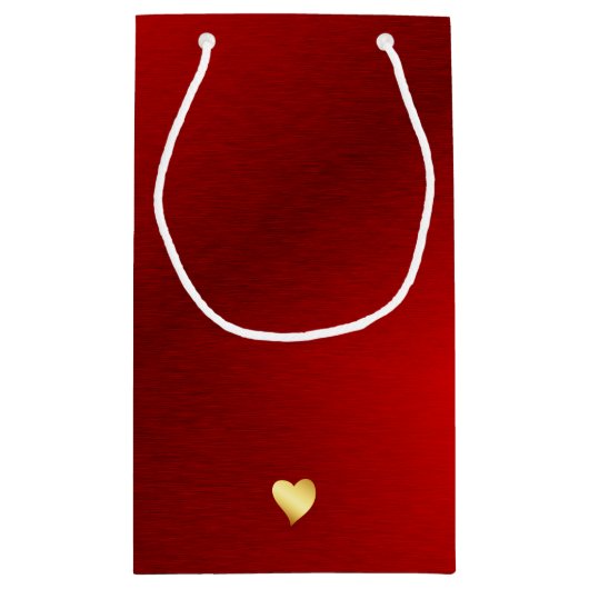 50誕生日赤と金ゴールドお願い スモールペーパーバッグ (裏面)