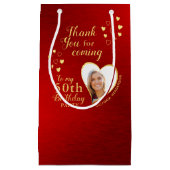 50誕生日赤と金ゴールドお願い スモールペーパーバッグ (正面)