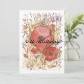 50誕生日赤ポピー 招待状 (スタンド正面)