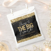 50誕生日金ゴールドとブラックビッグ5-Oh フェイバーバッグ (クリップ留めされた状態)