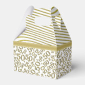 50誕生日金ゴールドと白いコラージパターン フェイバーボックス (裏面サイド)