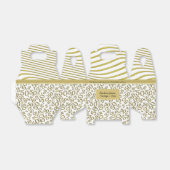 50誕生日金ゴールドと白いコラージパターン フェイバーボックス (折り畳みなし)