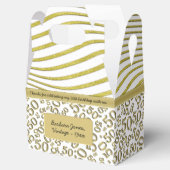 50誕生日金ゴールドと白いコラージパターン フェイバーボックス (オープン)