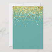 50誕生日金ゴールドグリッター紙吹雪バルーン 招待状 (裏面)