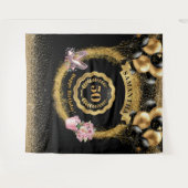 50誕生日金ゴールドバルーン赤面ハイヒール タペストリー (正面(横))