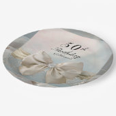 50誕生日金ゴールドボーエレガントフローラ旋回 ペーパープレート (アングル)