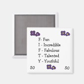 50誕生日頭字語 マグネット (正面/裏面)