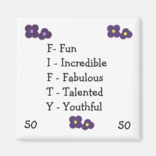 50誕生日頭字語 マグネット (正面)