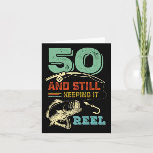 50誕生日魚釣りターニング50フィッシャーマンメンズPu カード