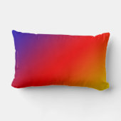 50誕生日鮮やかな虹，名前，赤いオレンジ ランバークッション (裏面)