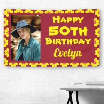 50誕生日黄色い花写真パーティー