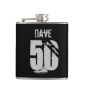 50誕生日黒はっきりした名 フラスク (正面)