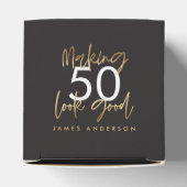 50誕生日黒番金ゴールドエレガントシンプルモダン フェイバーボックス (上部)