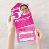 50誕生日0 オールインワン招待状 (貼ってはがせる)