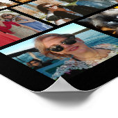 50誕生日108写真ブラック金ゴールド応援 ポスター (角)