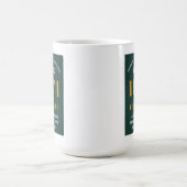 50誕生日1971グリーン金ゴールドパーソナライズされた コーヒーマグカップ (中央)