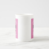 50誕生日1971ピンクブラック彼女のためパーソナライズされた ボーンチャイナマグカップ (正面)