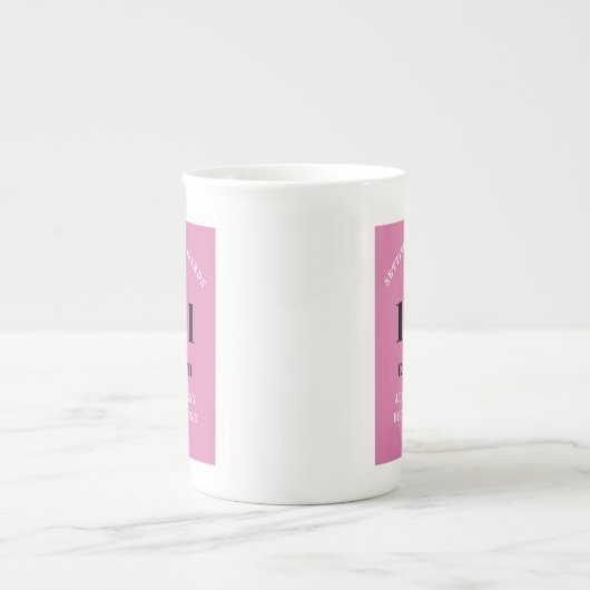 50誕生日1971ピンクブラック彼女のためパーソナライズされた ボーンチャイナマグカップ (正面)