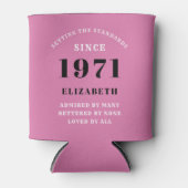 50誕生日1971ピンクブラック彼女のためパーソナライズされた 缶クーラー (正面)