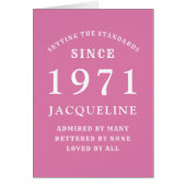 50誕生日1971ピンク白パーソナライズされた (正面)