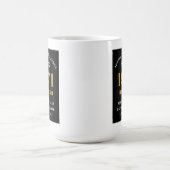 50誕生日1971ブラック金ゴールドパーソナライズされた コーヒーマグカップ (中央)