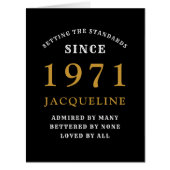 50誕生日1971年彼女のための黒い金ゴールドパーソナライズされた (正面)