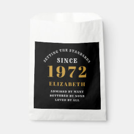 50誕生日1972エレガント金ゴールドブラック フェイバーバッグ