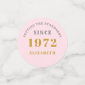 50誕生日1972ピンクエレガント金ゴールドシックエレガント コンフェッティ (スモール正面)