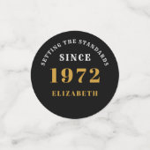 50誕生日1972ブラックエレガント金ゴールドシックエレガント コンフェッティ (スモール正面)