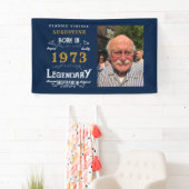 50誕生日1973伝説の青と金ゴールド 横断幕 (インサイチュ)