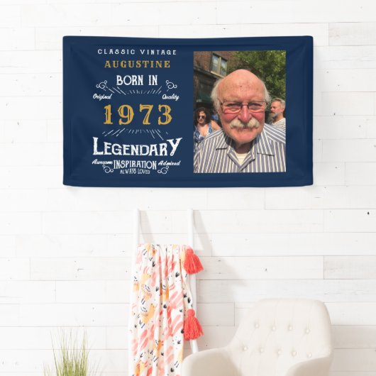 50誕生日1973伝説の青と金ゴールド 横断幕 (インサイチュ)