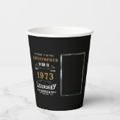 50誕生日1973生まれ写真テンプレート凡例 紙コップ (正面)