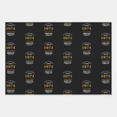 50誕生日1974ブラック金ゴールドシック ラッピングペーパーシート (正面2)