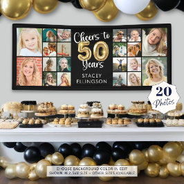 50誕生日20フォトコラージュ応援~50年 横断幕