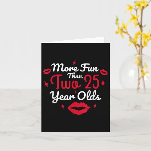 50誕生日25歳以上のおもしろいおもしろい カード (黄色い花)