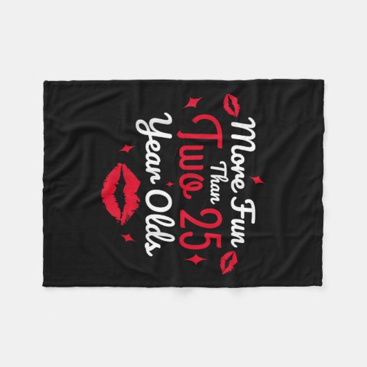 50誕生日25歳以上のおもしろいおもしろい フリースブランケット (正面(横))