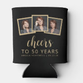 50誕生日3フォト白黒スクリプト応援 缶クーラー (裏面)