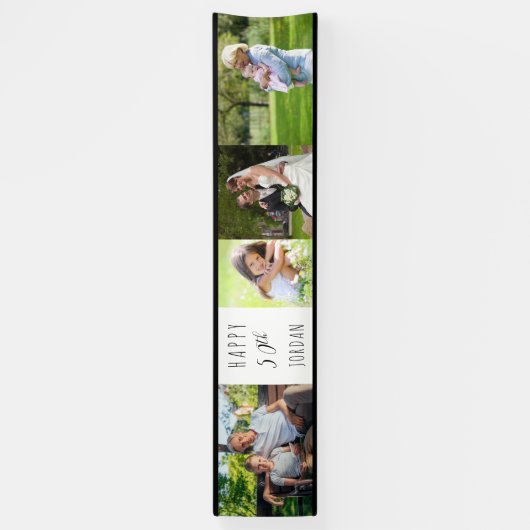 50誕生日4フォトストリップパーソナライズされた 横断幕 (縦)