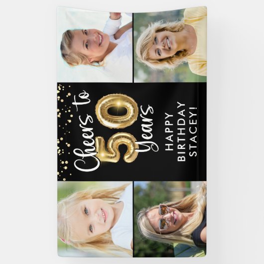 50誕生日4応援~50年紙吹雪 横断幕 (縦)