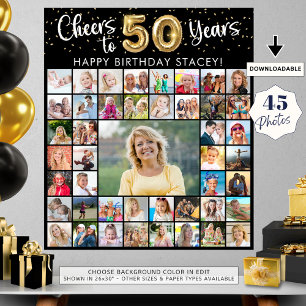 50誕生日45フォトコラージュ応援から年 ポスター
