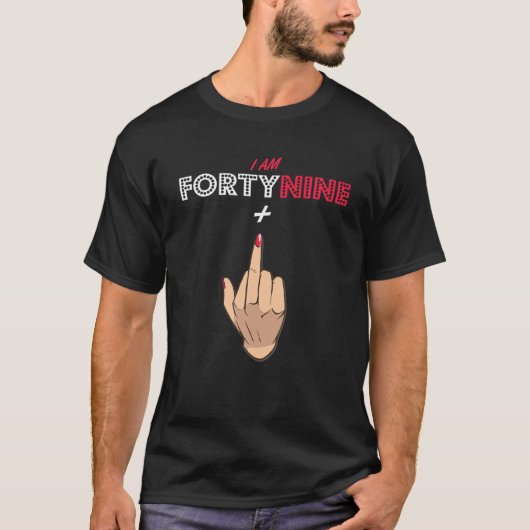 50誕生日49プラス中指50歳 Tシャツ (正面)