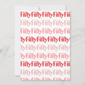 50誕生日5モダンパーティーピンク 招待状 (裏面)