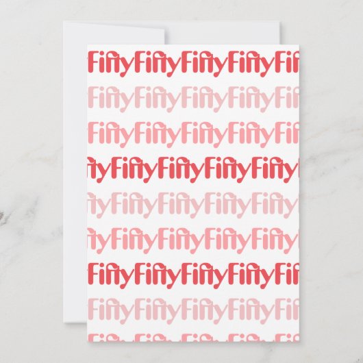 50誕生日5モダンパーティーピンク 招待状 (裏面)