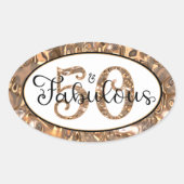 50誕生日50と素晴らしいエレガントパーティー 楕円形シール (正面)